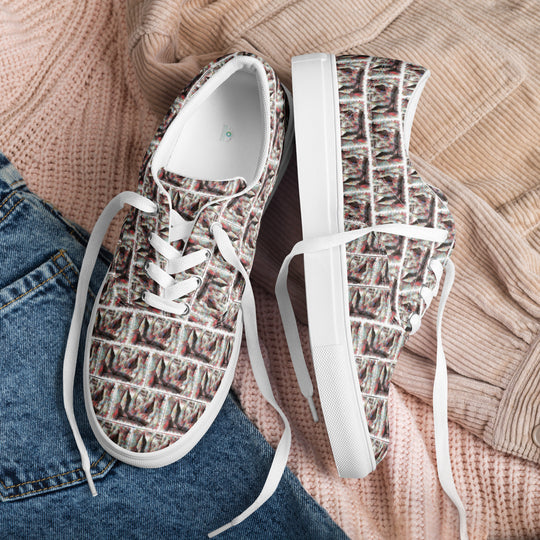 Women’s lace-up canvas shoes - Elephant