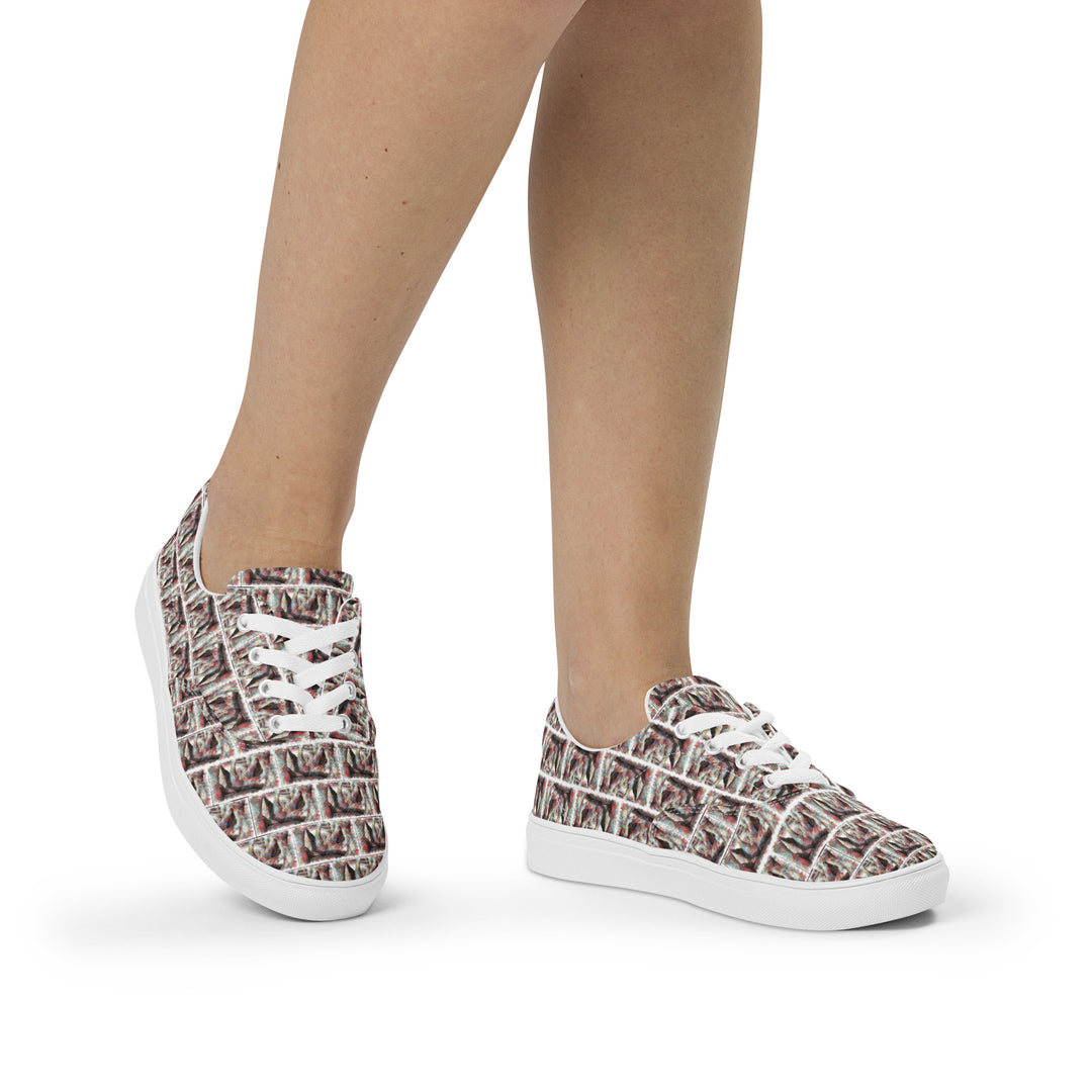 Women’s lace-up canvas shoes - Elephant