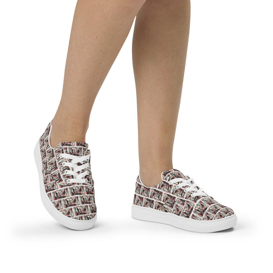 Women’s lace-up canvas shoes - Elephant