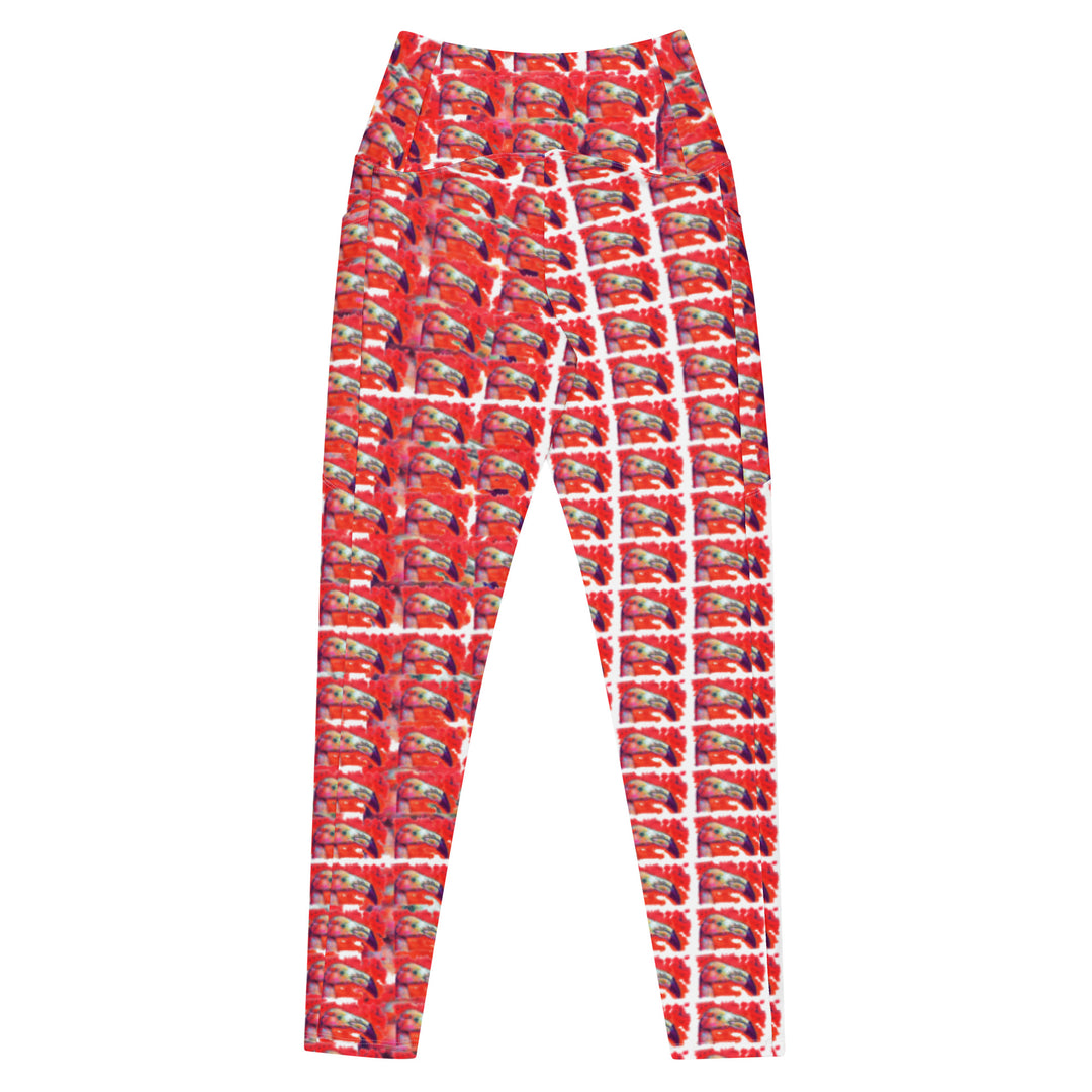 Crossover leggings with pockets - Flamingo