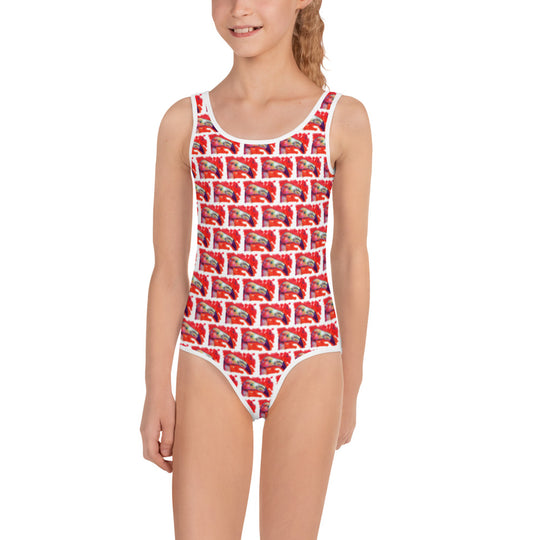 All-Over Print Kids Swimsuit - Flamingo