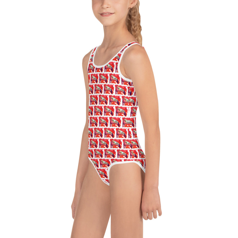 All-Over Print Kids Swimsuit - Flamingo