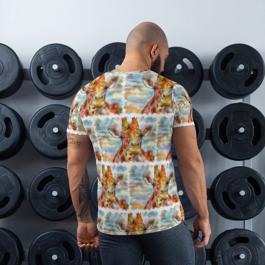All-Over Print Men's Athletic T-shirt - Giraffe