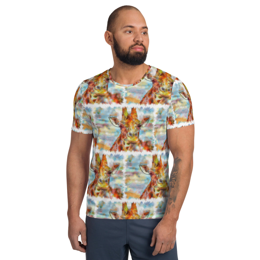 All-Over Print Men's Athletic T-shirt - Giraffe