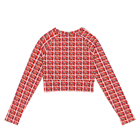 Recycled long-sleeve crop top - Flamingo