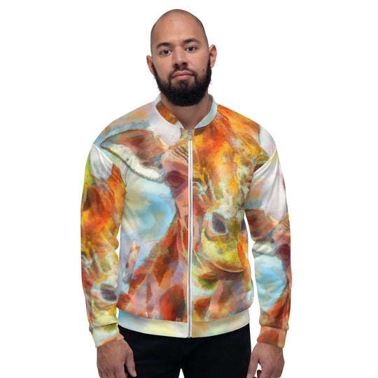 Unisex Bomber Jacket - Giraffe v3