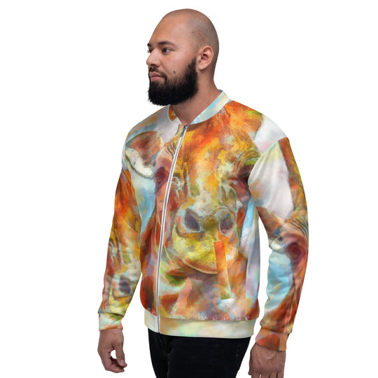 Unisex Bomber Jacket - Giraffe v3
