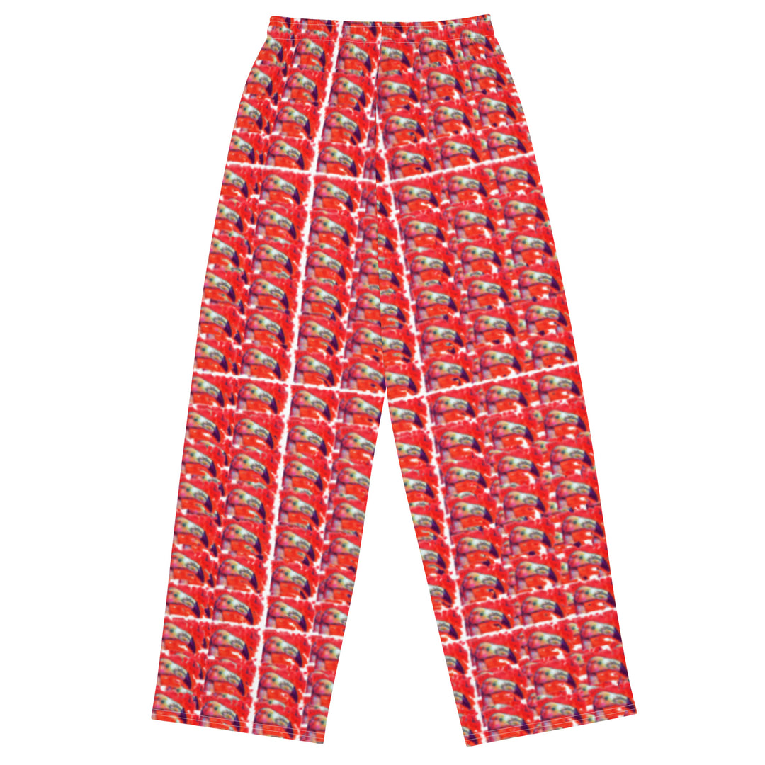 All-over print unisex wide-leg pants - Flamingo