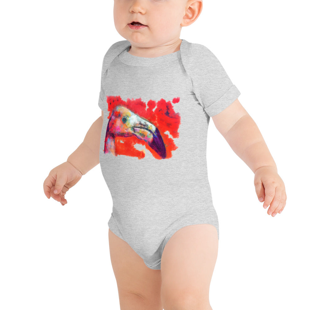 Baby short sleeve one piece - Flamingo