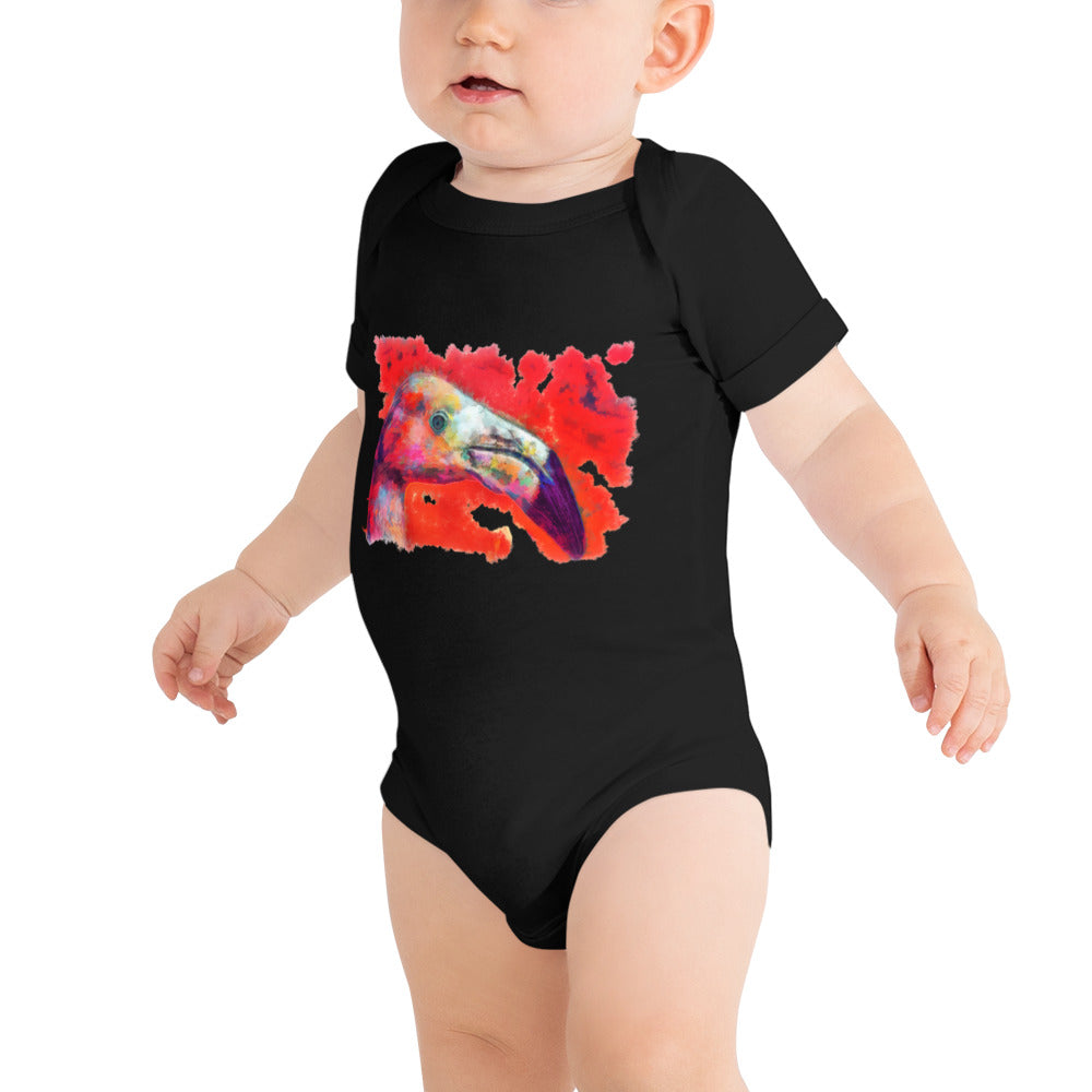 Baby short sleeve one piece - Flamingo