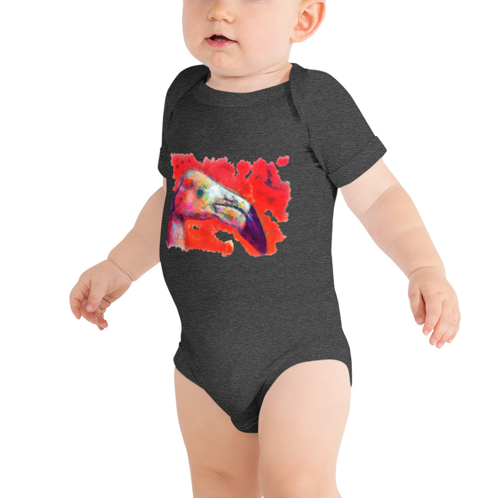 Baby short sleeve one piece - Flamingo