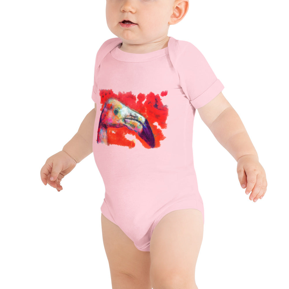 Baby short sleeve one piece - Flamingo