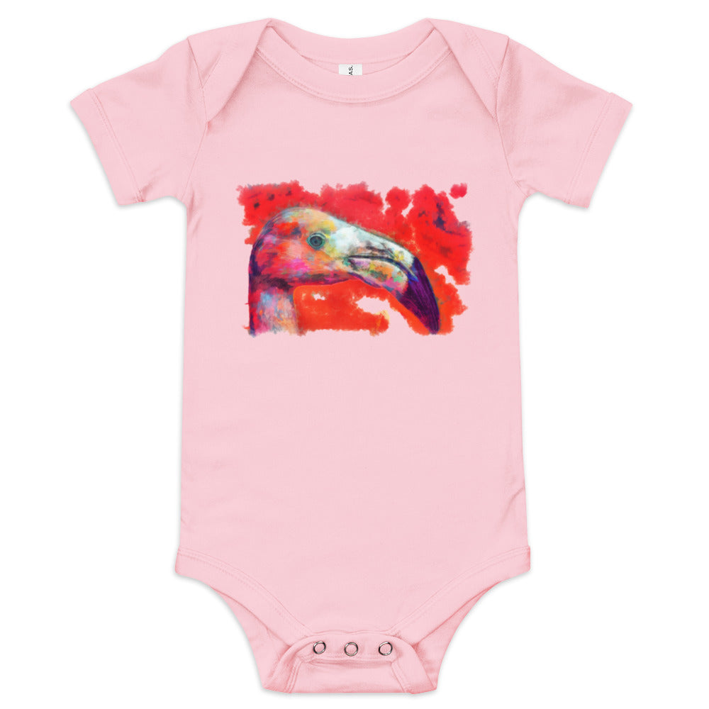 Baby short sleeve one piece - Flamingo