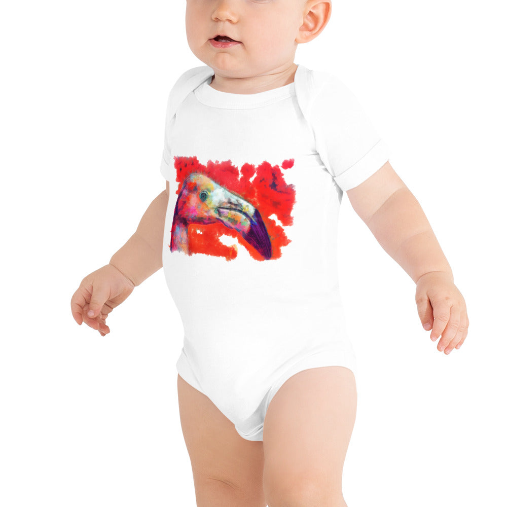 Baby short sleeve one piece - Flamingo