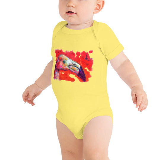 Baby short sleeve one piece - Flamingo