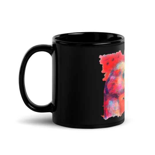 Black Glossy Mug - Flamingo