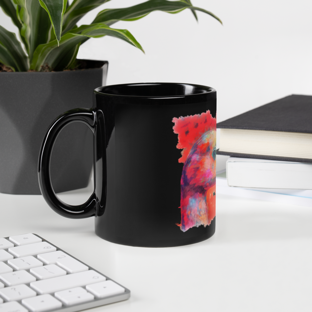 Black Glossy Mug - Flamingo