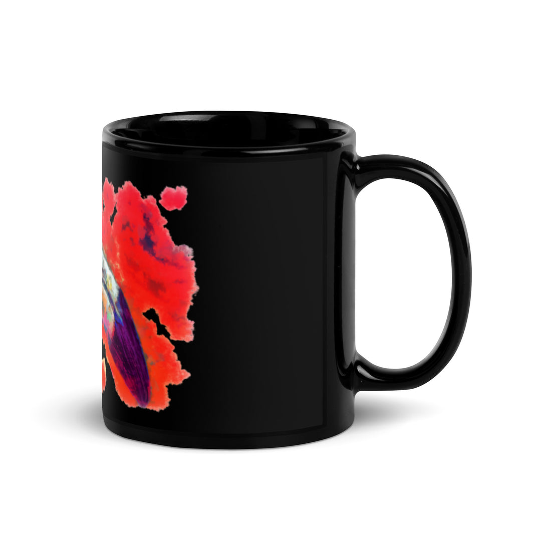 Black Glossy Mug - Flamingo