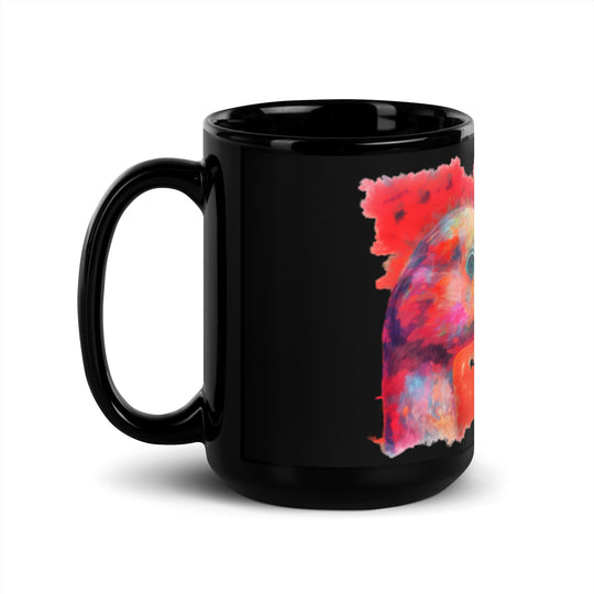 Black Glossy Mug - Flamingo
