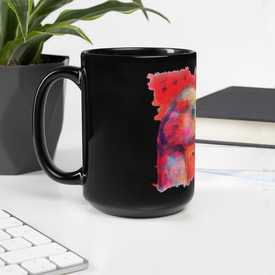 Black Glossy Mug - Flamingo