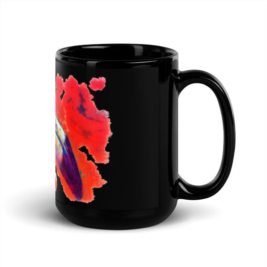 Black Glossy Mug - Flamingo