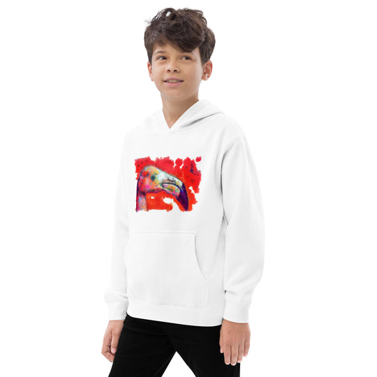 Kids fleece hoodie - Flamingo