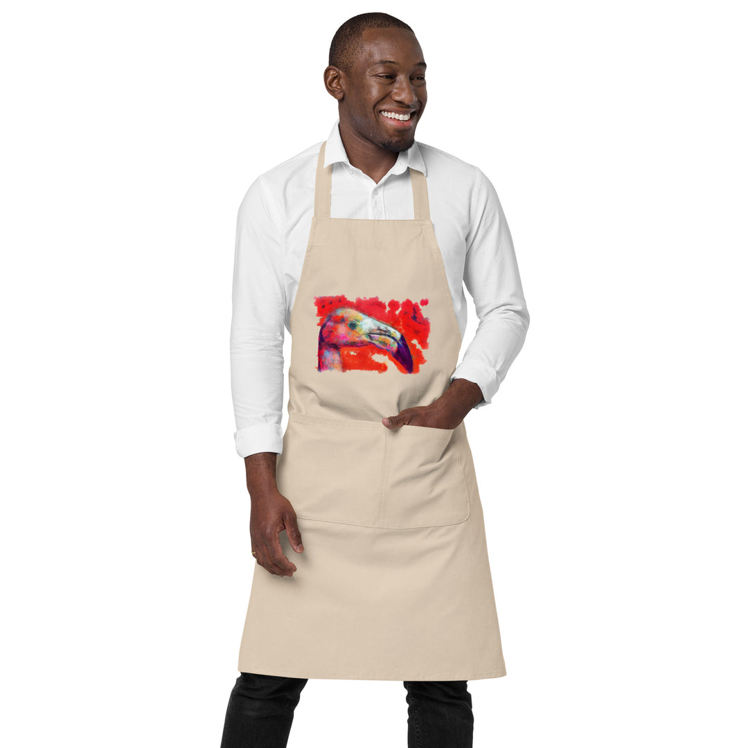 Organic cotton apron - Flamingo
