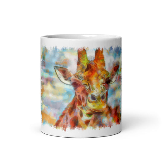 White glossy mug - Giraffe