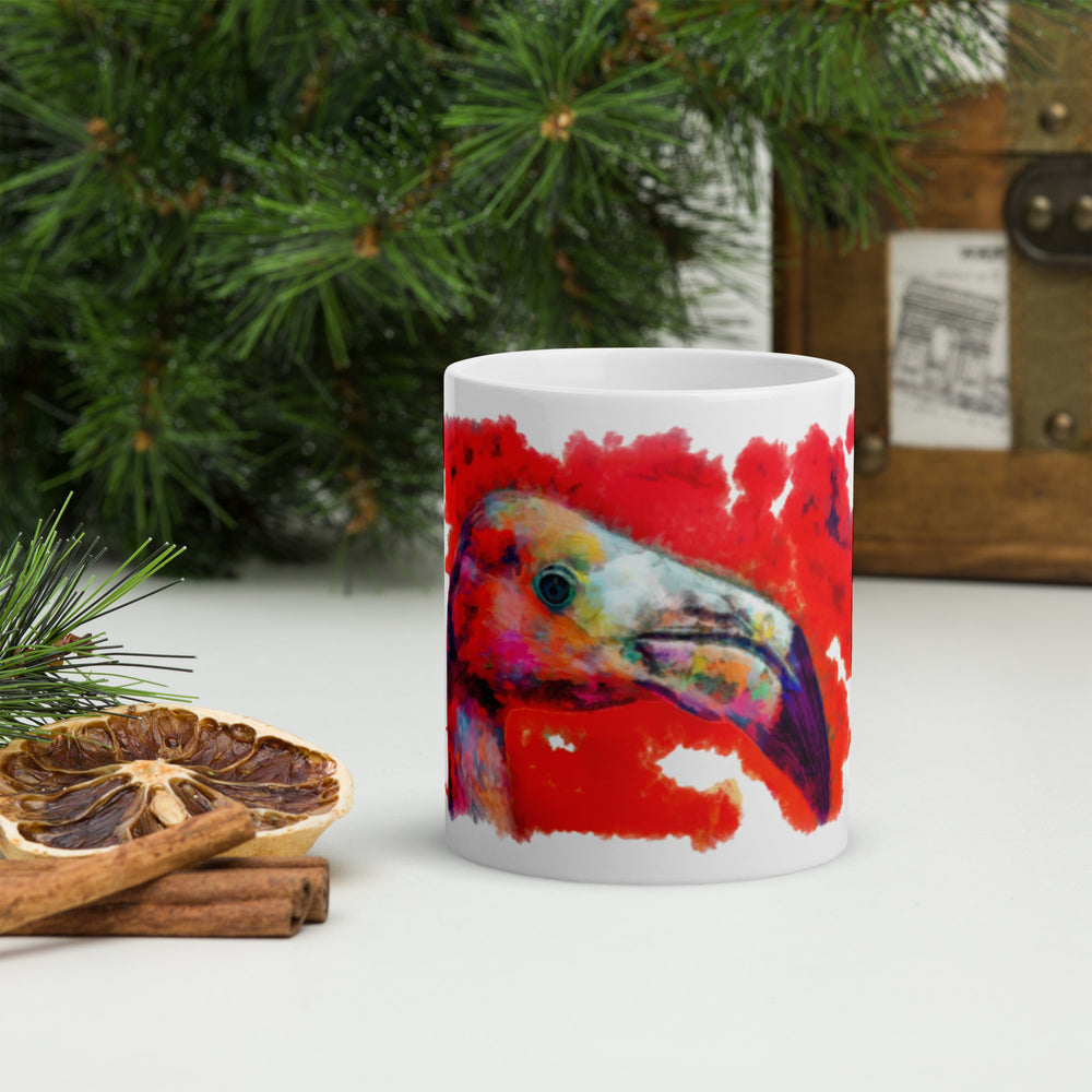 White glossy mug - Flamingo