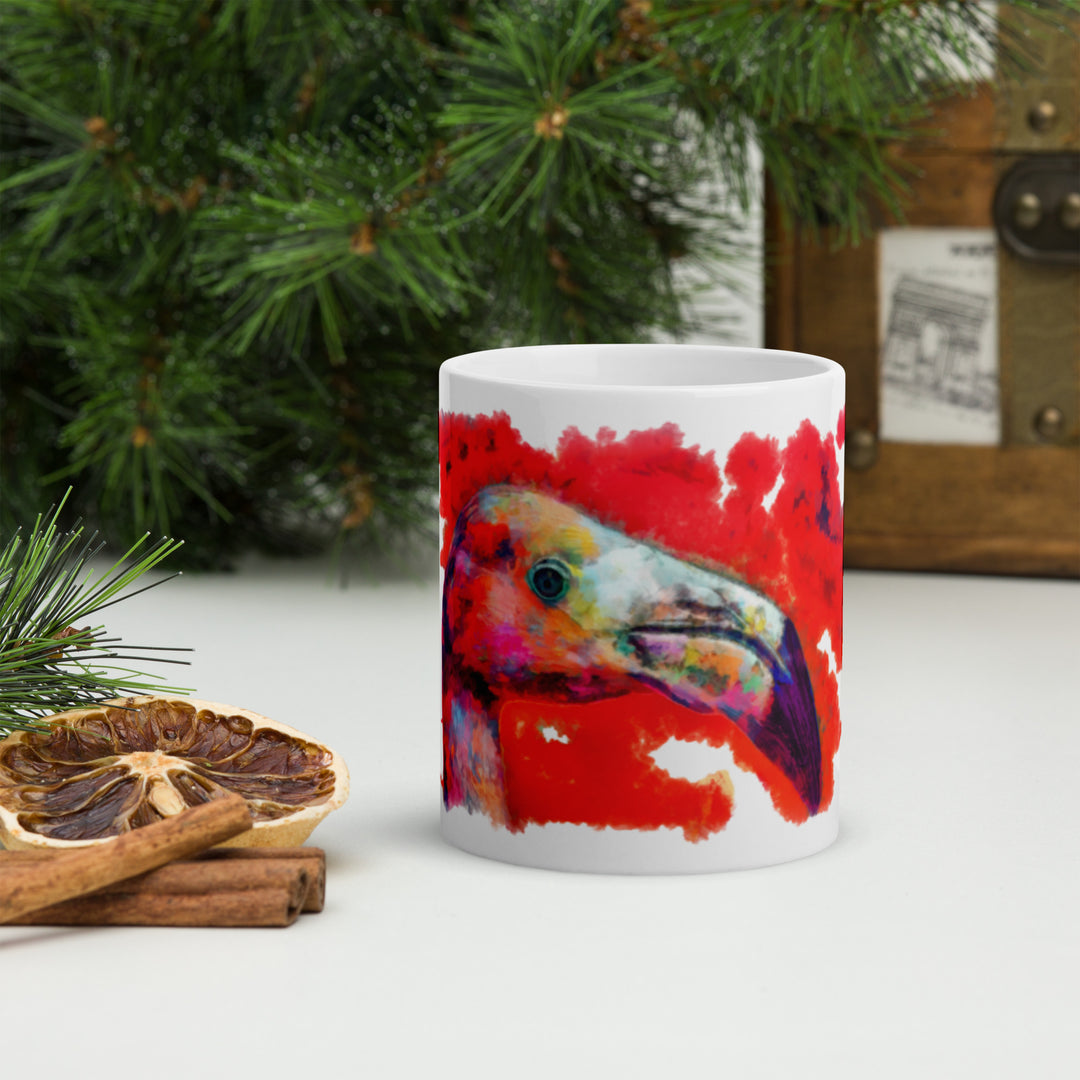 White glossy mug - Flamingo