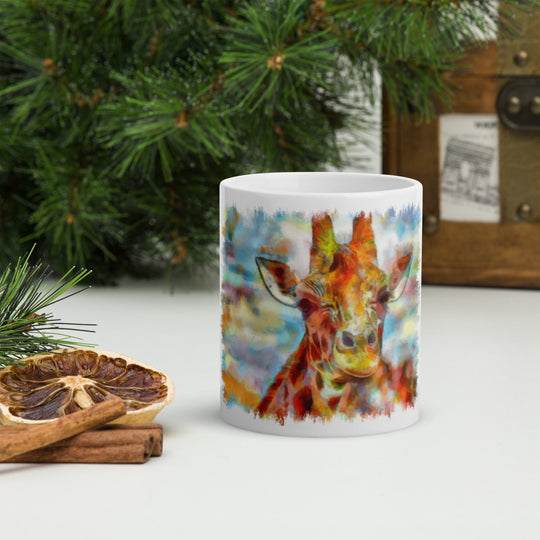 White glossy mug - Giraffe
