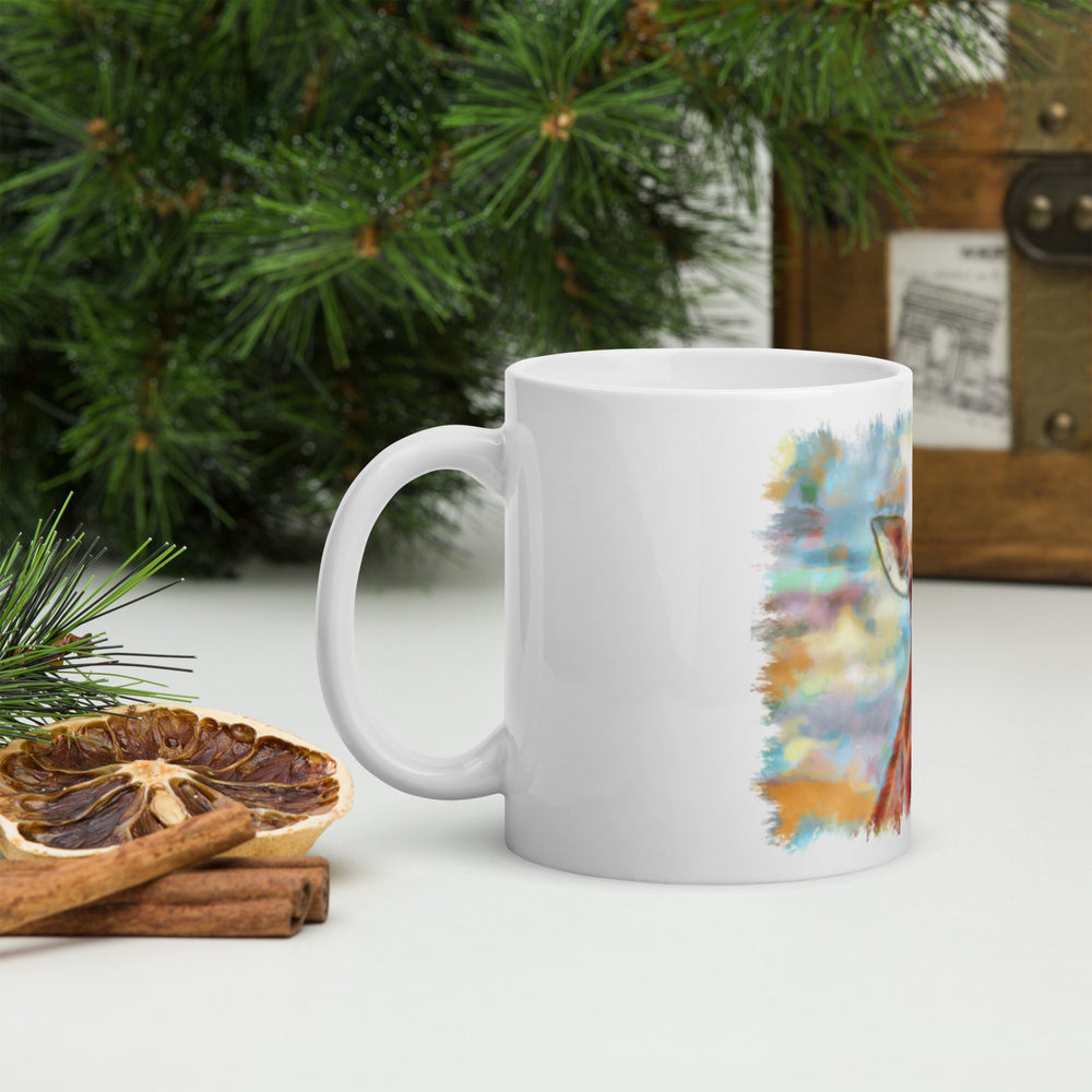 White glossy mug - Giraffe