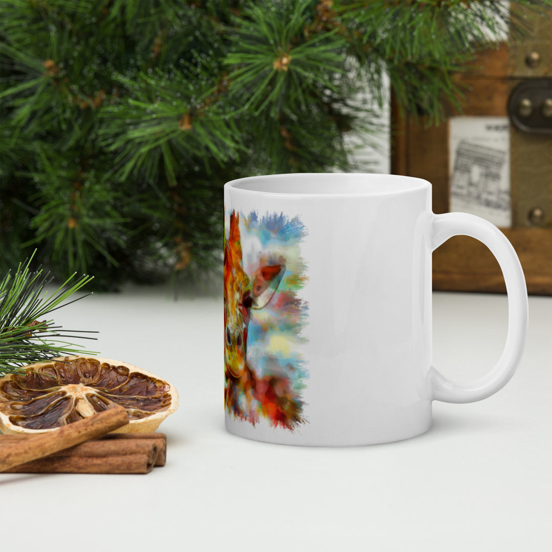 White glossy mug - Giraffe