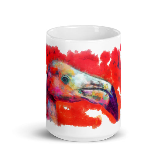 White glossy mug - Flamingo