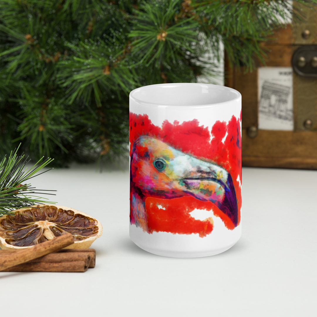 White glossy mug - Flamingo