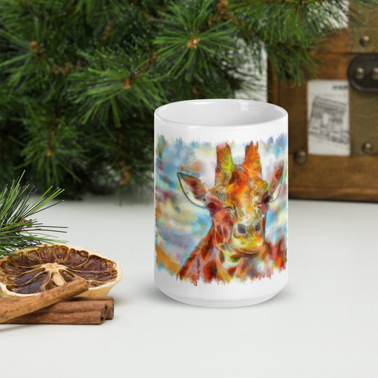 White glossy mug - Giraffe