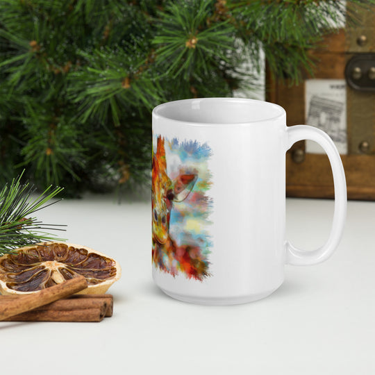 White glossy mug - Giraffe