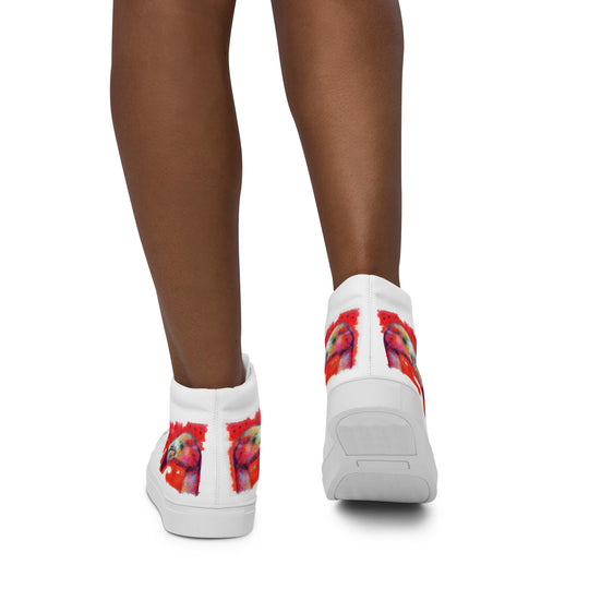 Women’s high top canvas shoes - Flamingo