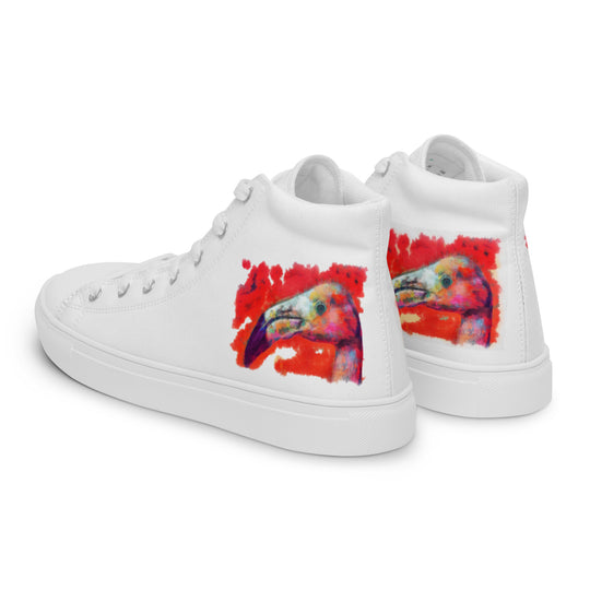 Women’s high top canvas shoes - Flamingo