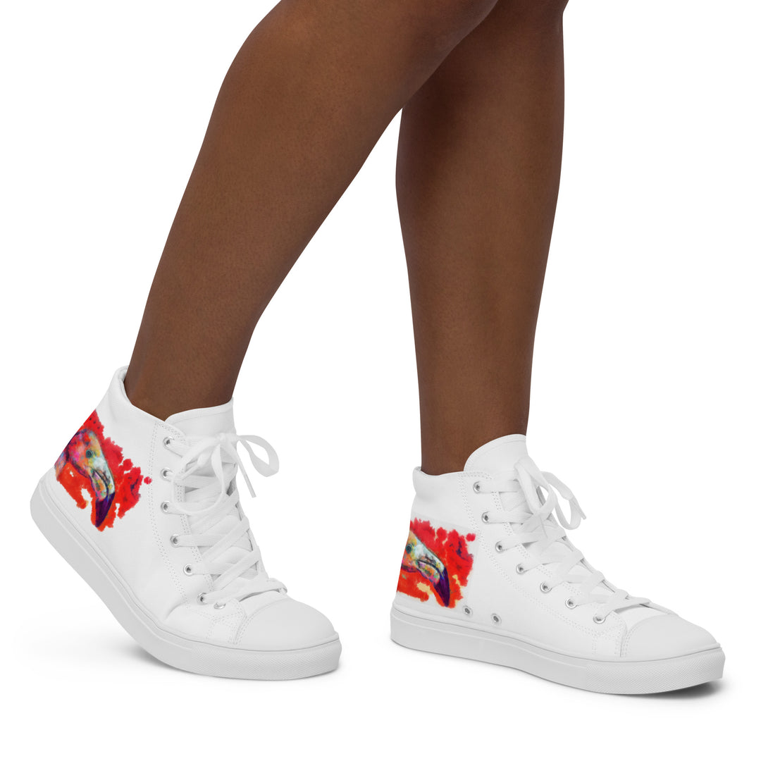 Women’s high top canvas shoes - Flamingo