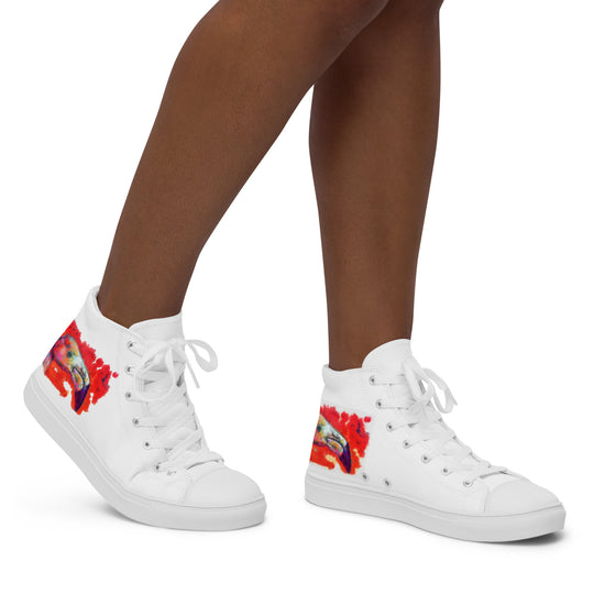 Women’s high top canvas shoes - Flamingo