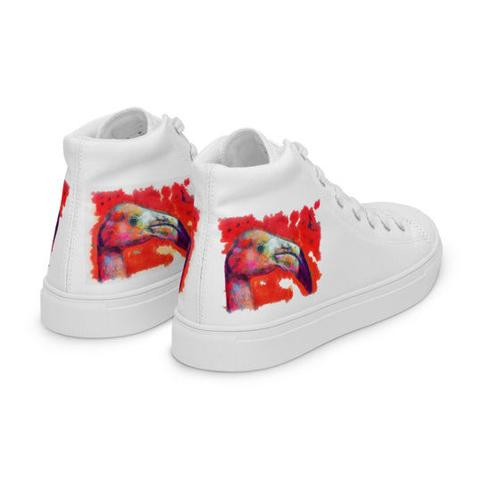 Women’s high top canvas shoes - Flamingo