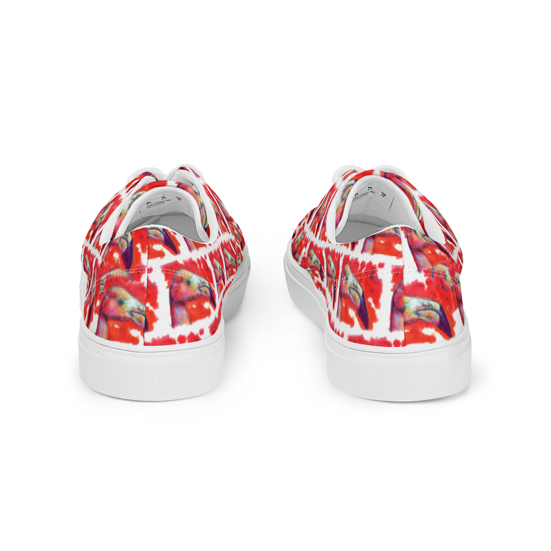 Women’s lace-up canvas shoes - Flamingo