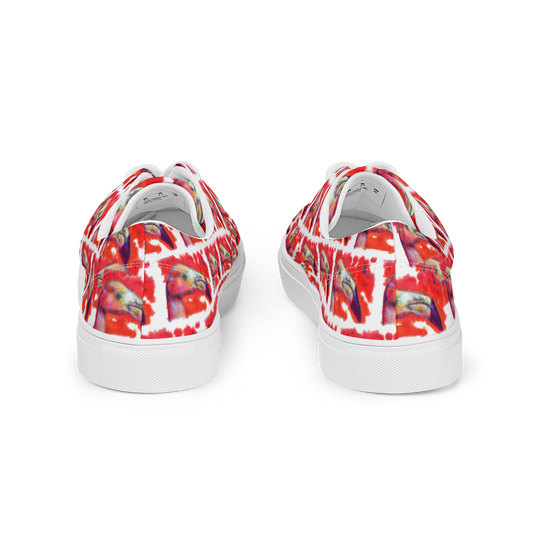 Women’s lace-up canvas shoes - Flamingo