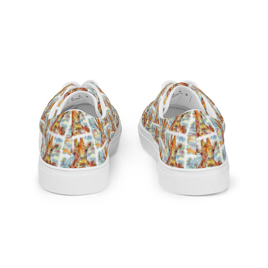 Women’s lace-up canvas shoes - Giraffe