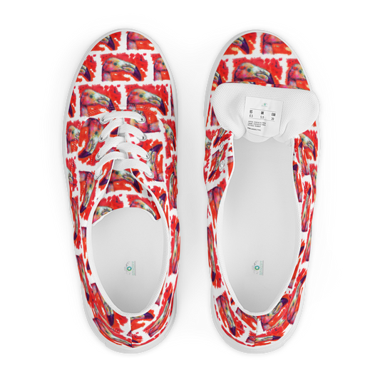 Women’s lace-up canvas shoes - Flamingo