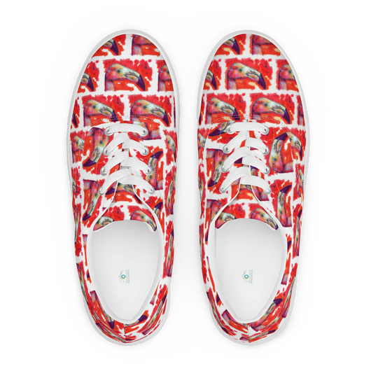 Women’s lace-up canvas shoes - Flamingo