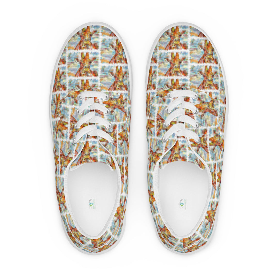 Women’s lace-up canvas shoes - Giraffe