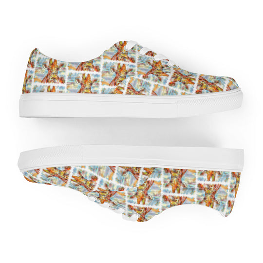 Women’s lace-up canvas shoes - Giraffe