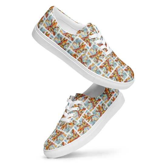Women’s lace-up canvas shoes - Giraffe